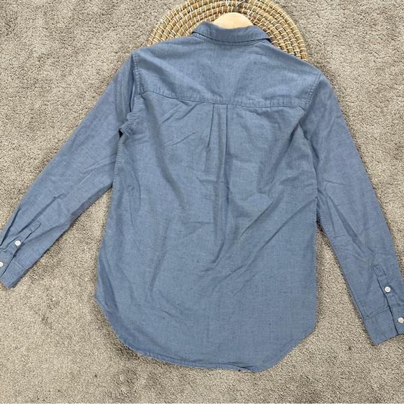 Bridge & Burn Women’s Button Down Shirt Top Longsleeve in Pale Blue Fleck Size S - Picture 10 of 14